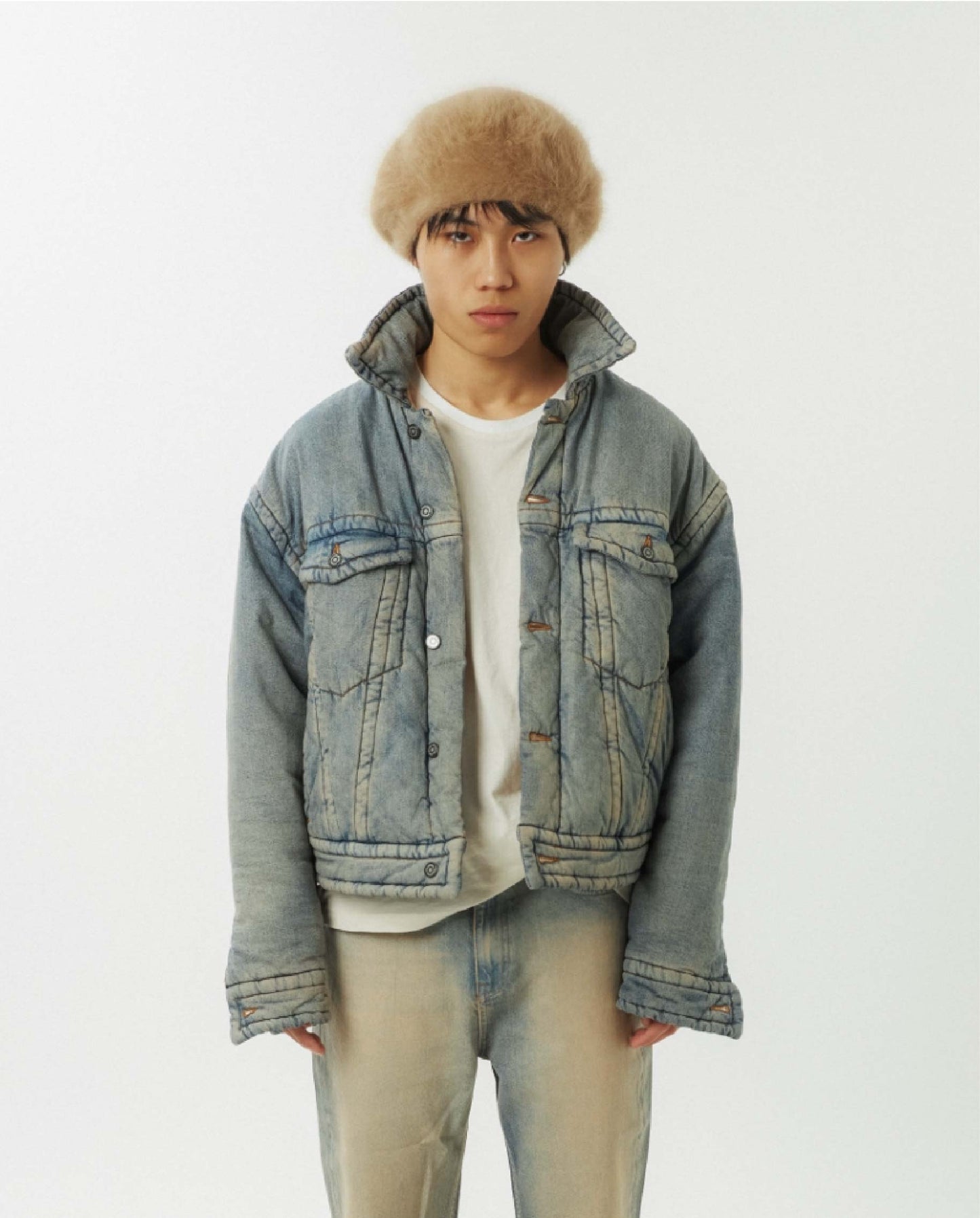 ADWOA PADDED DENIM TRUCKER JACKET