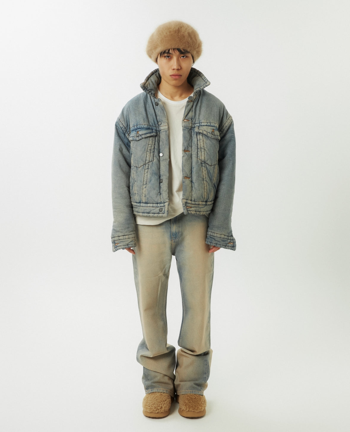 ADWOA PADDED DENIM TRUCKER JACKET