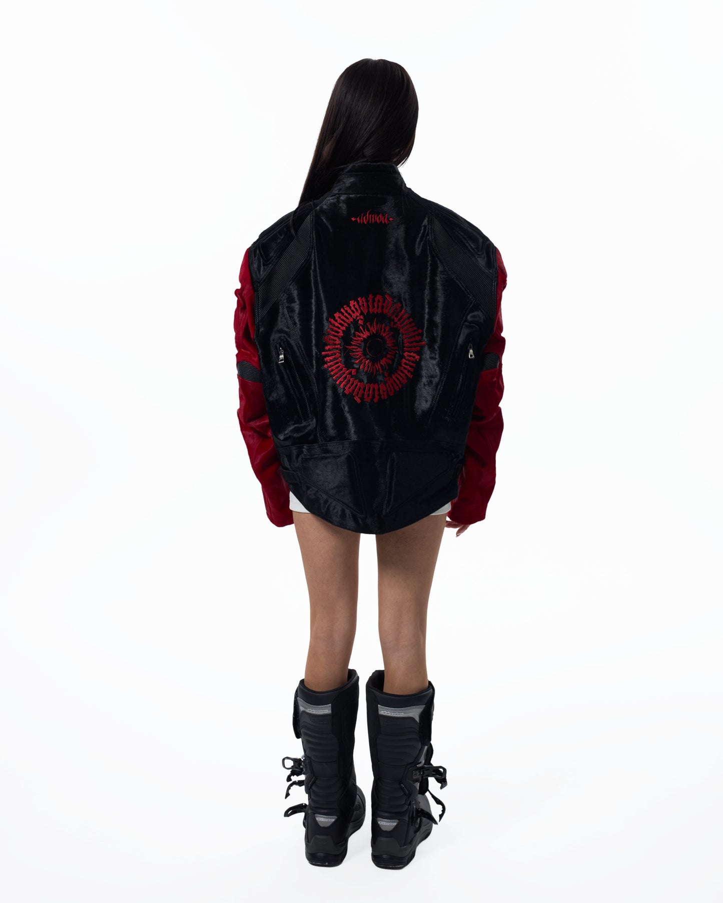 BLACK CALF HAIR MOTO BIKER