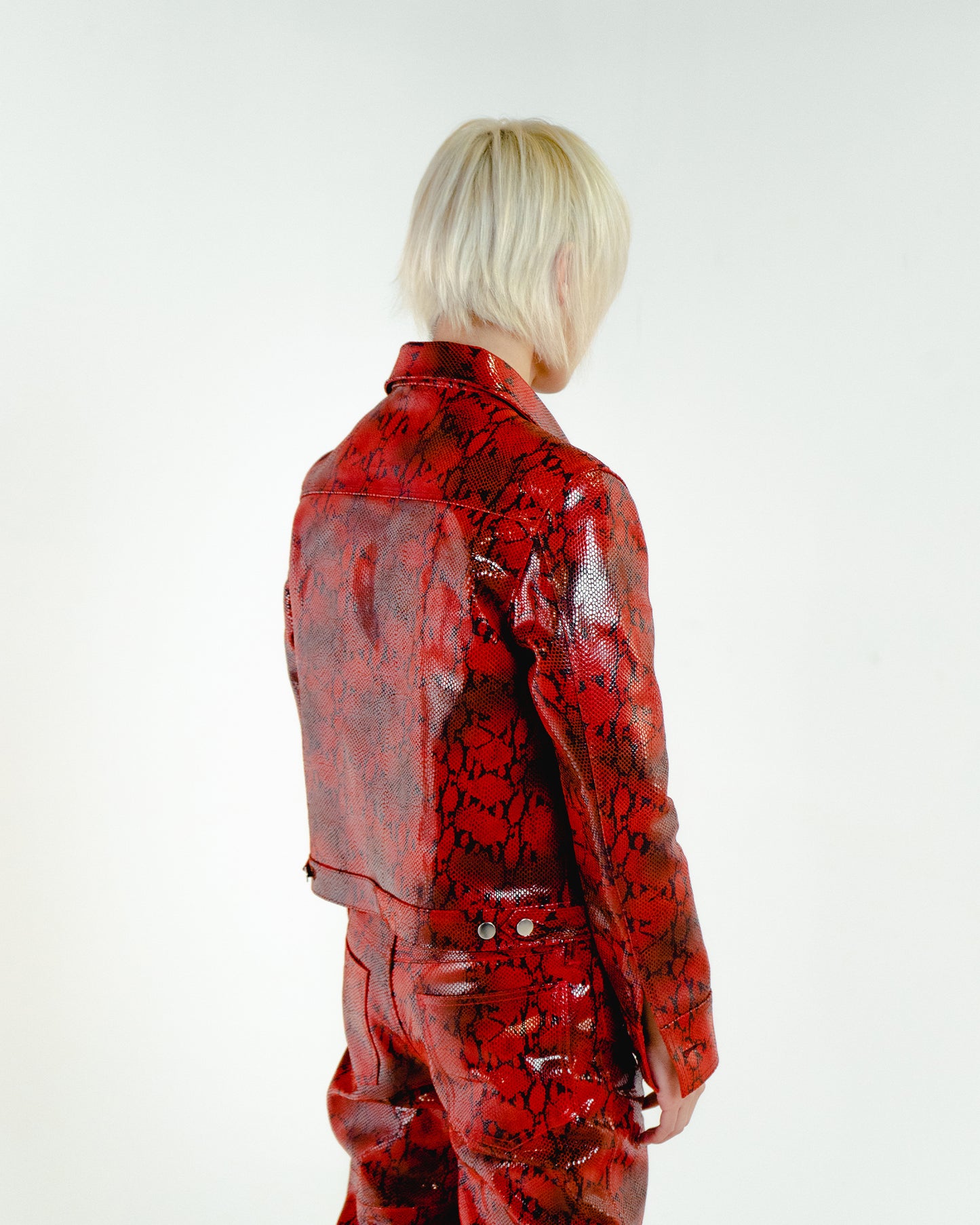 Red Snake Leather Trucker