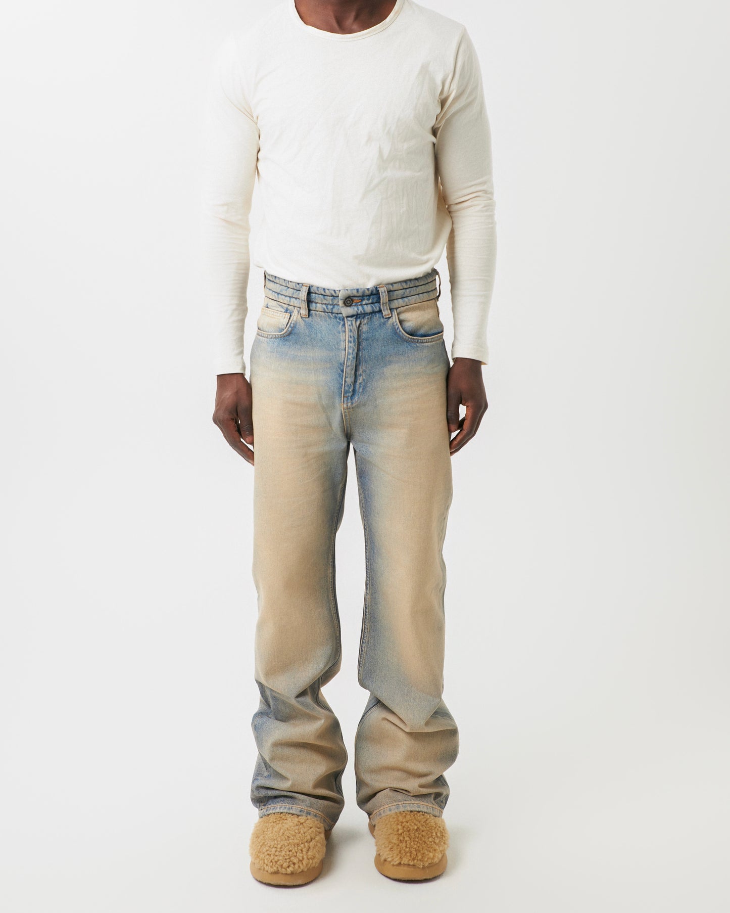 ADWOA PADDED DENIM FLARE DENIM