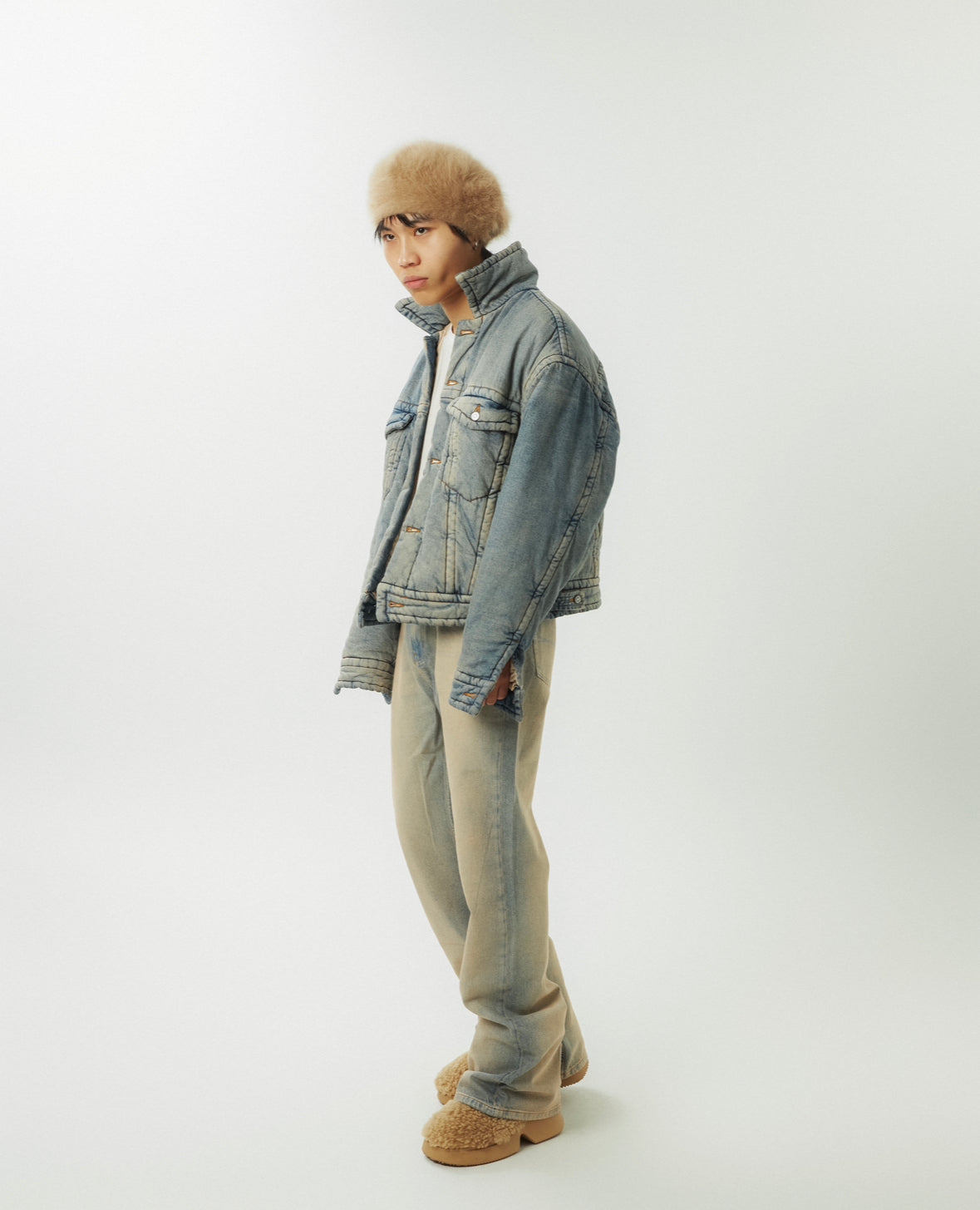 ADWOA PADDED DENIM TRUCKER JACKET