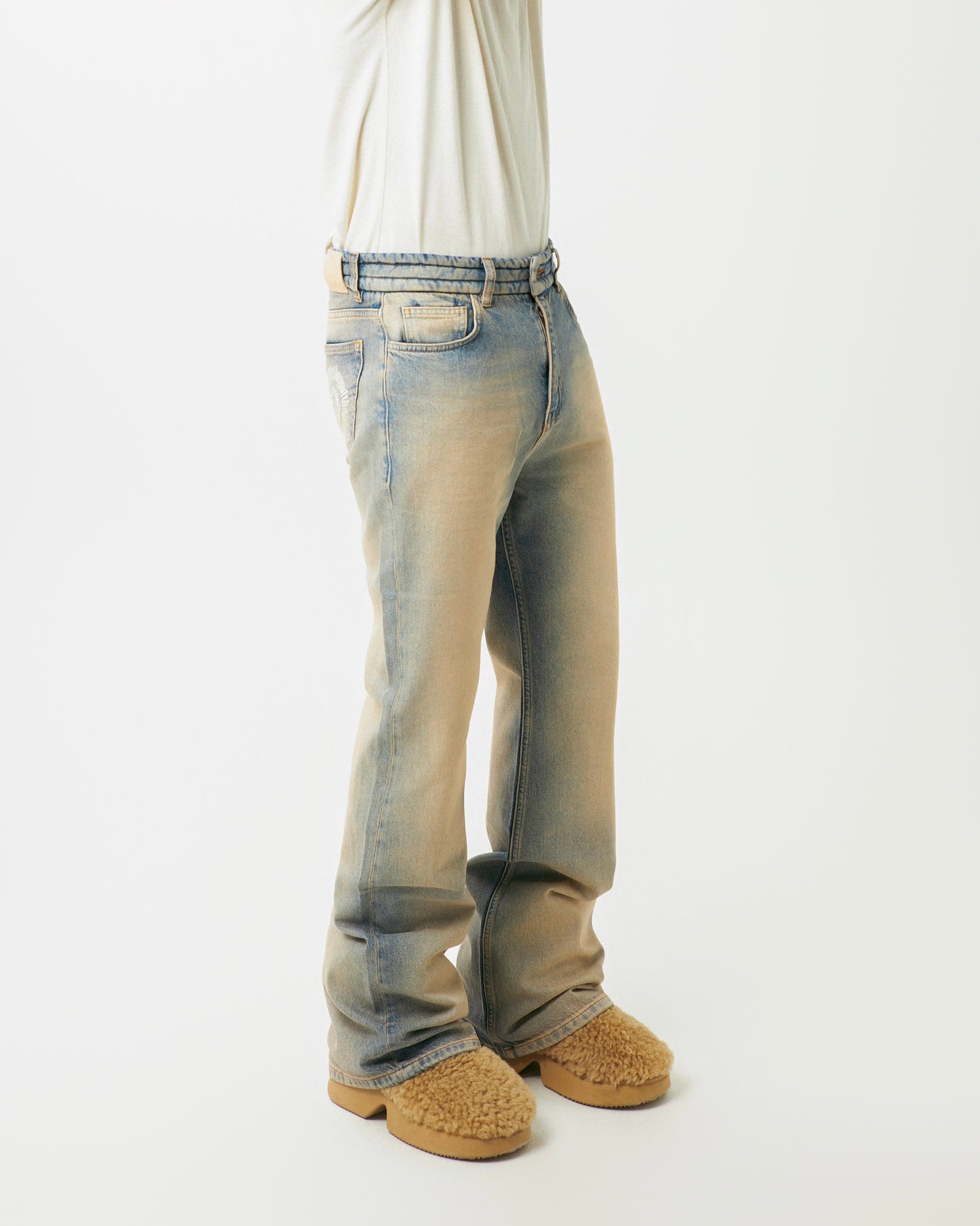 ADWOA PADDED DENIM FLARE DENIM