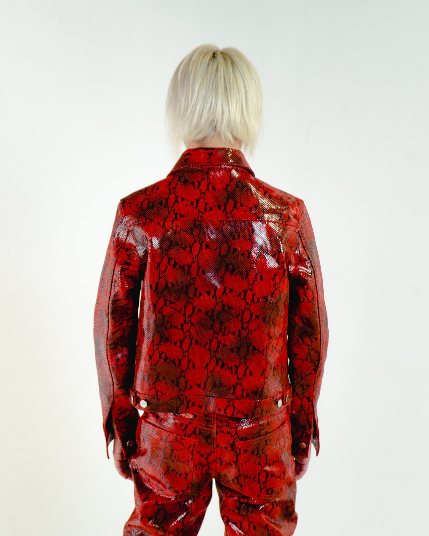 Red Snake Leather Trucker