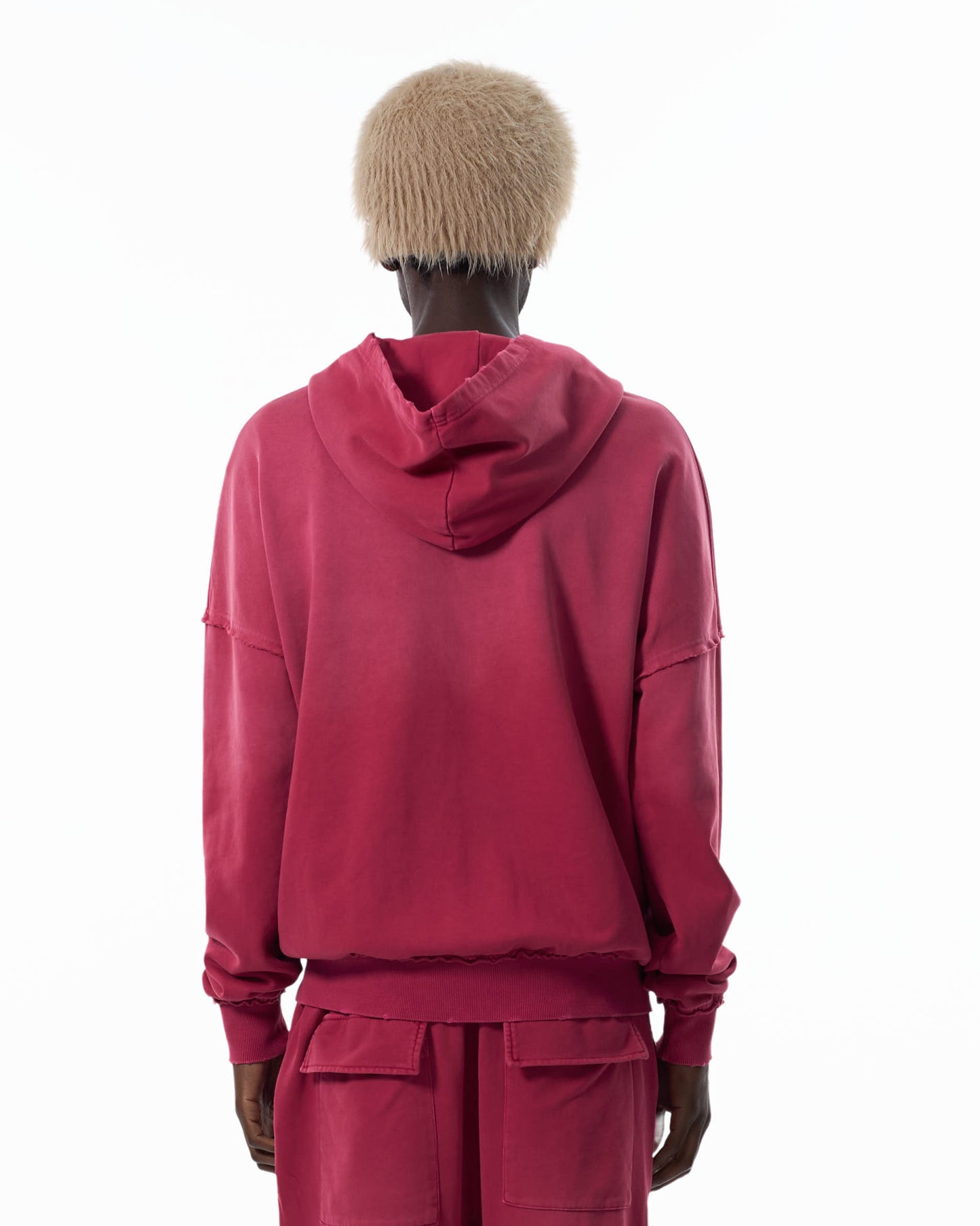 SUNFADED ZIP HOODIE RED