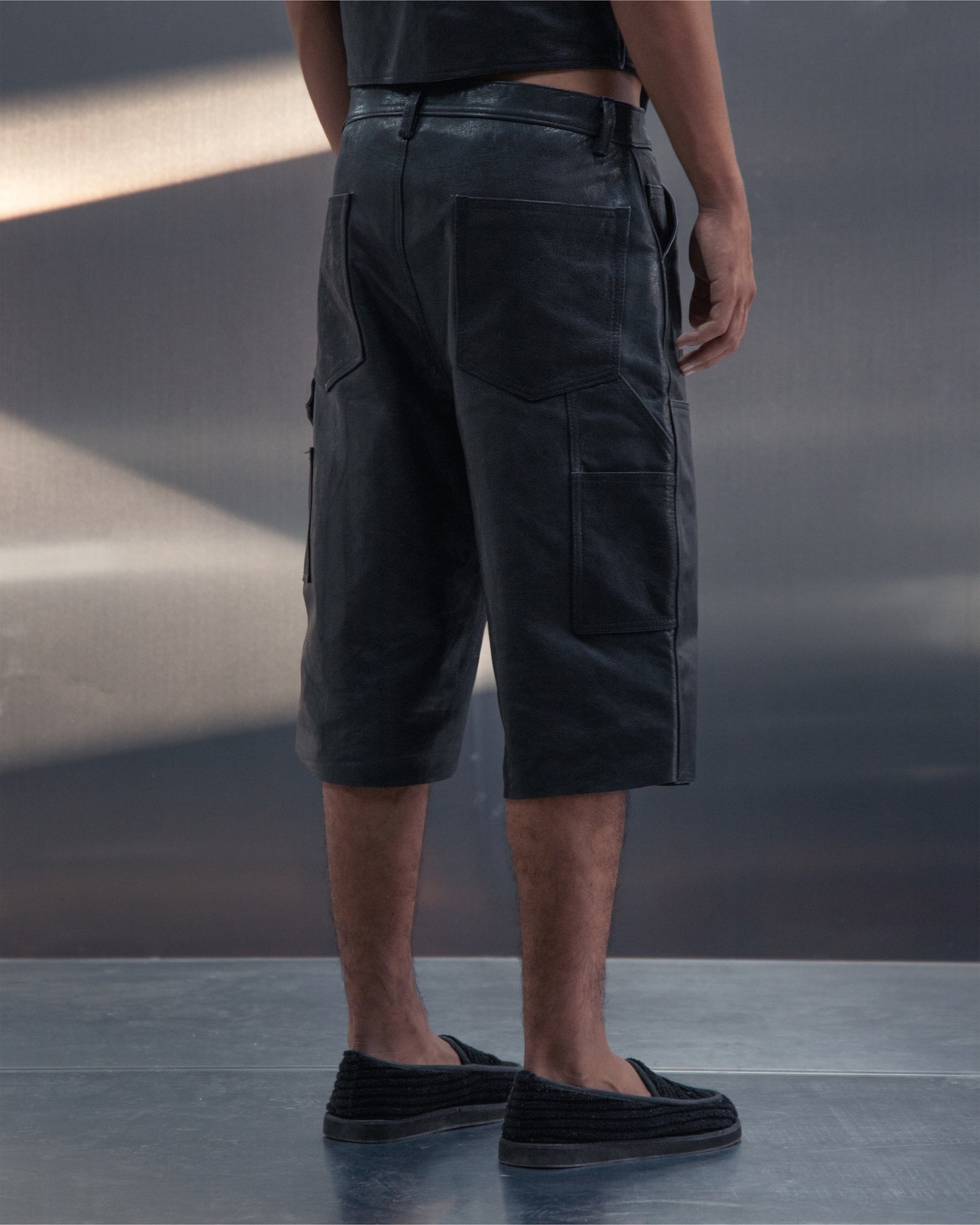Leather Carpenter Shorts Black