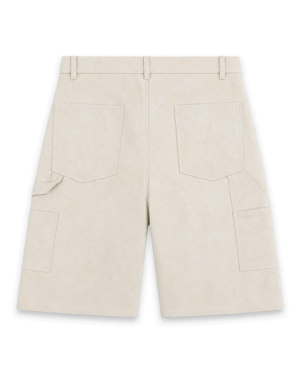 Leather Carpenter Shorts Cream