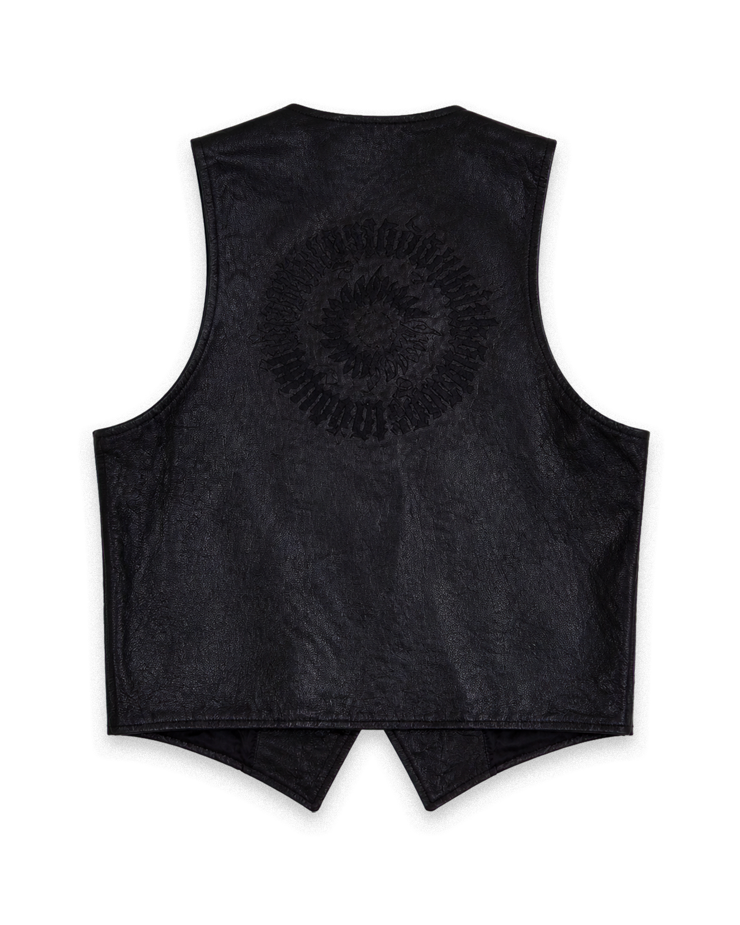 Leather Crest Waiscoat Black