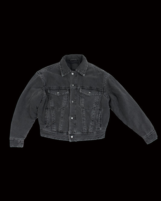 PADDED DENIM TRUCKER JACKET CHARCOAL