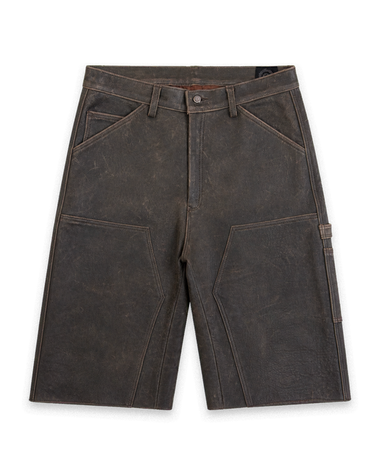 Leather Carpenter Shorts Antique Brown