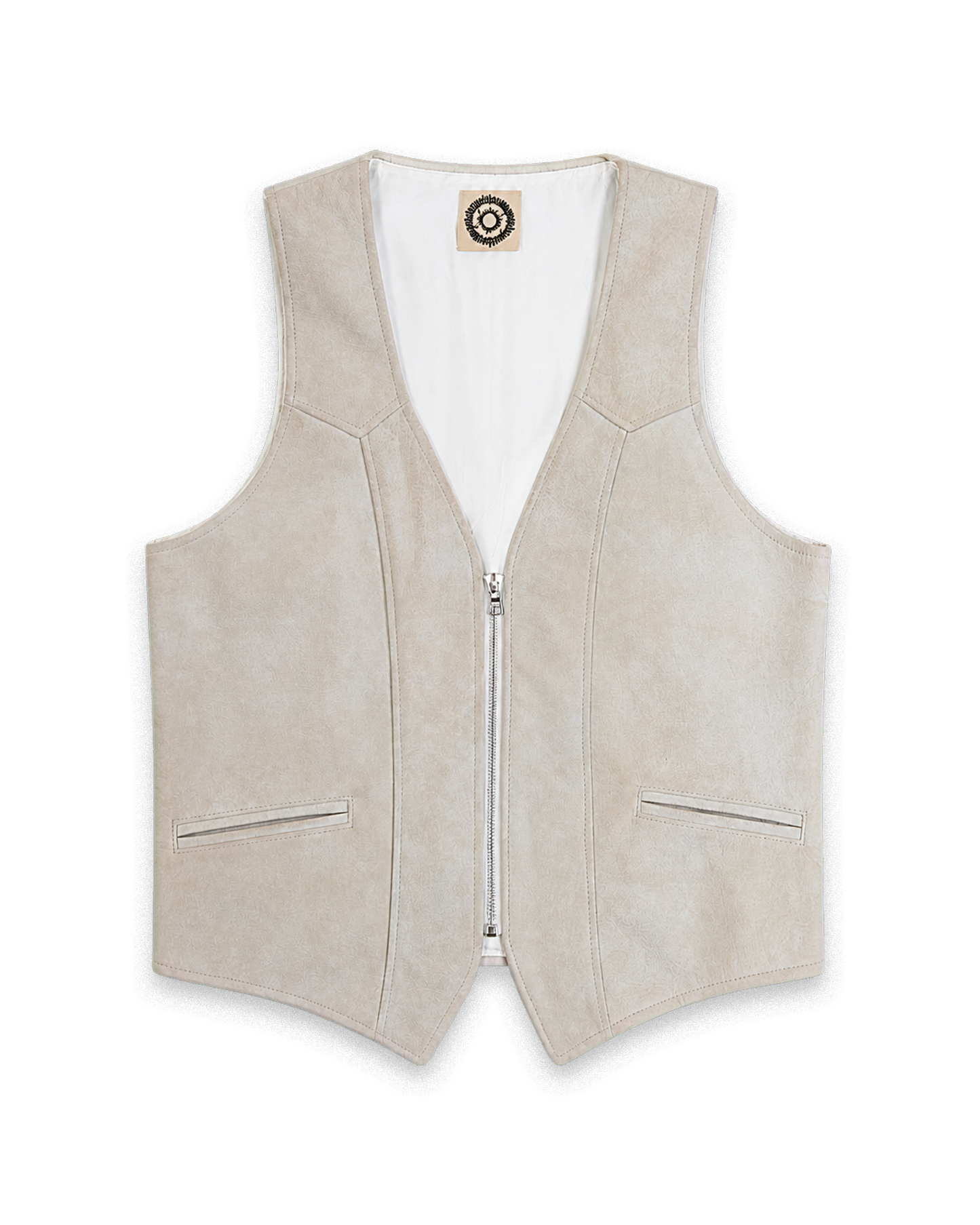 Leather Crest Waiscoat Cream