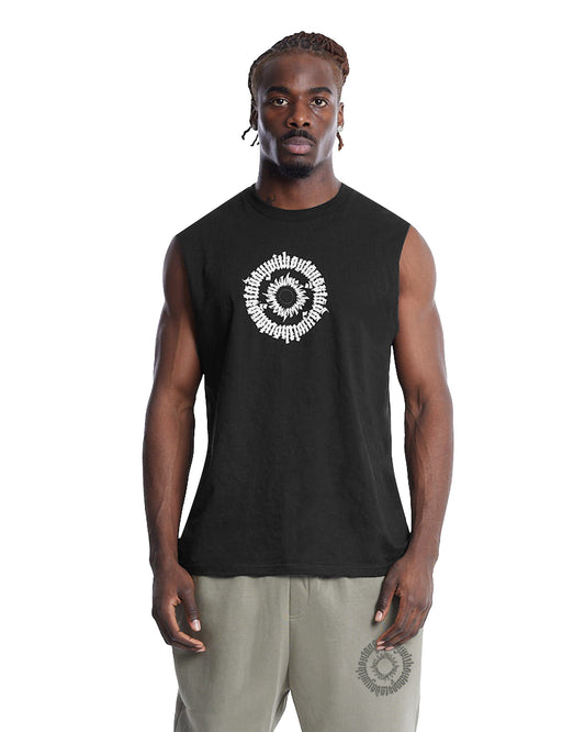 ADWOA CREST MUSCLE CUT SHIRT BLACK