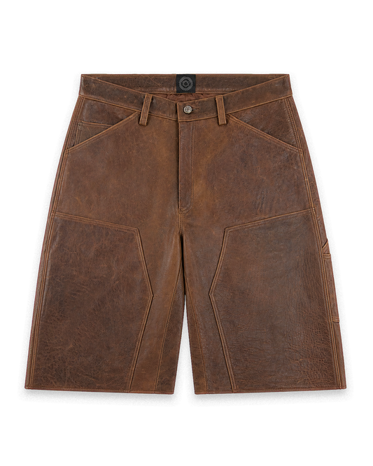 Leather Carpenter Shorts Brown