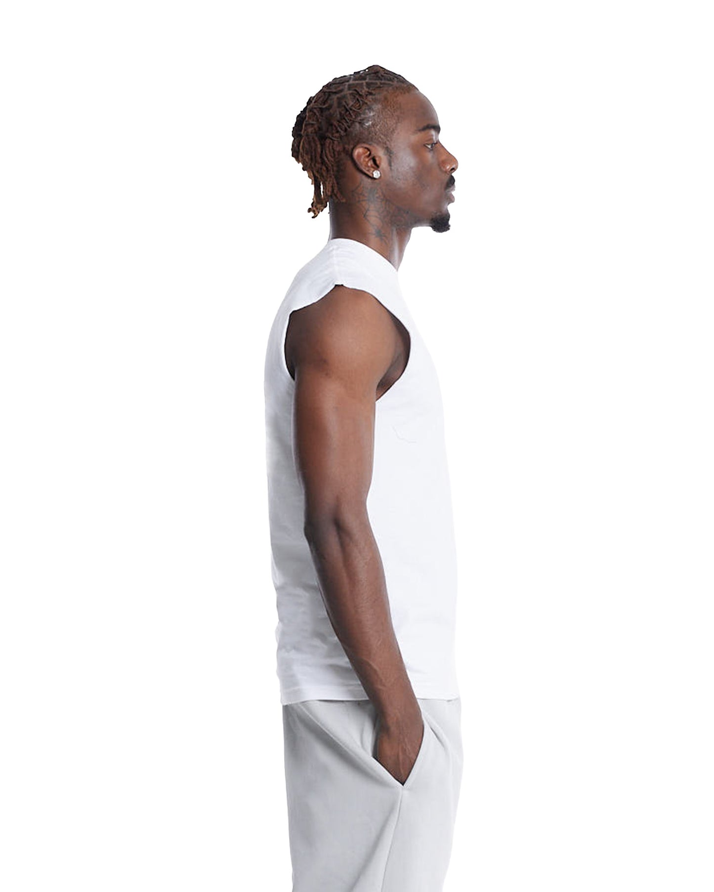 ADWOA CREST MUSCLE CUT SHIRT WHITE