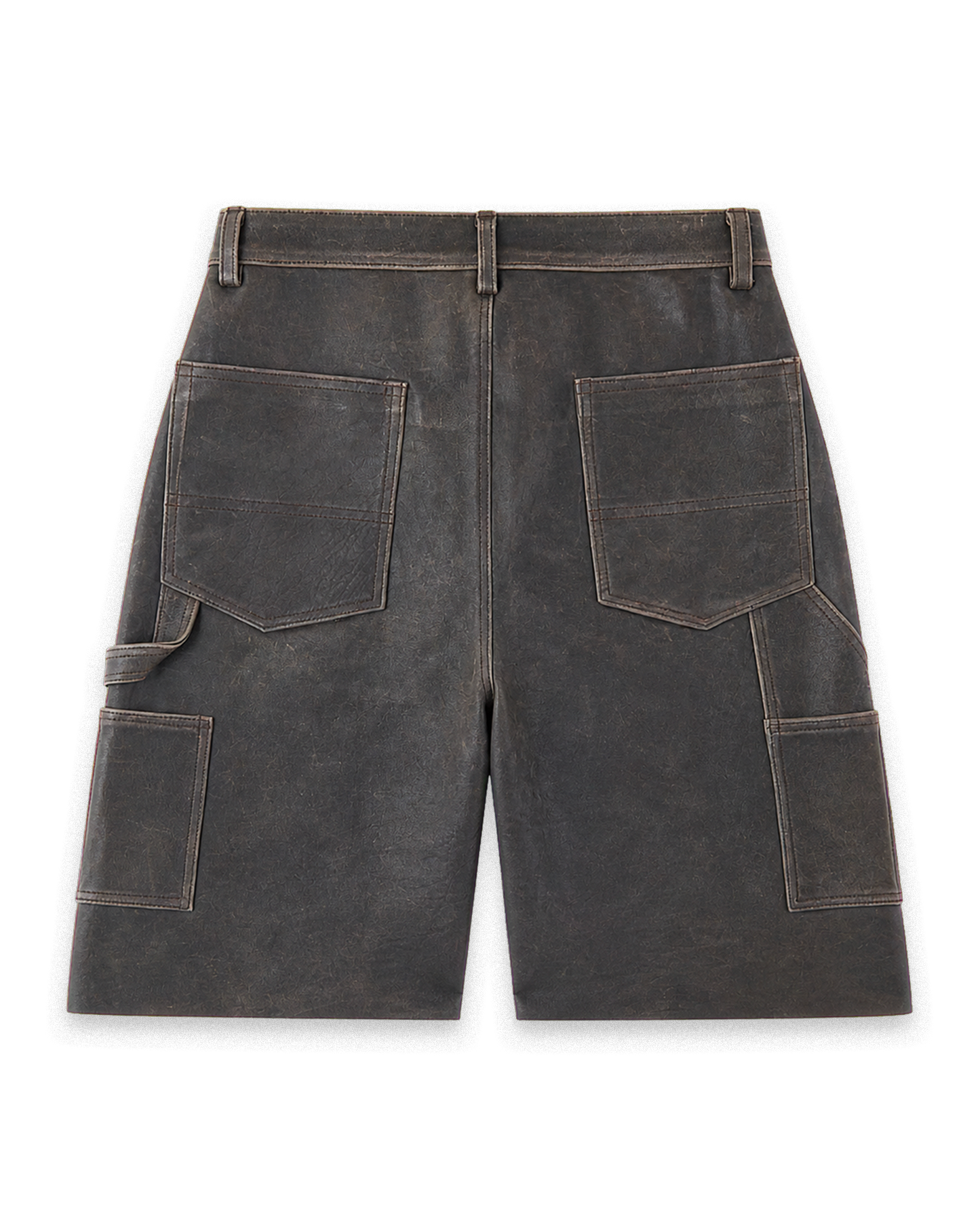 Leather Carpenter Shorts Antique Brown