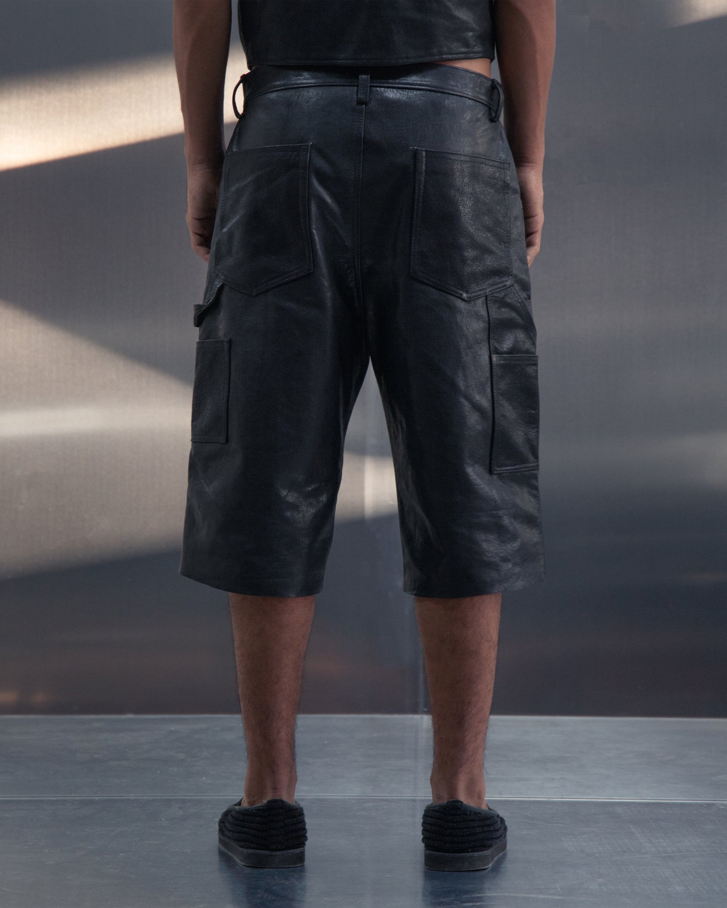 Leather Carpenter Shorts Black