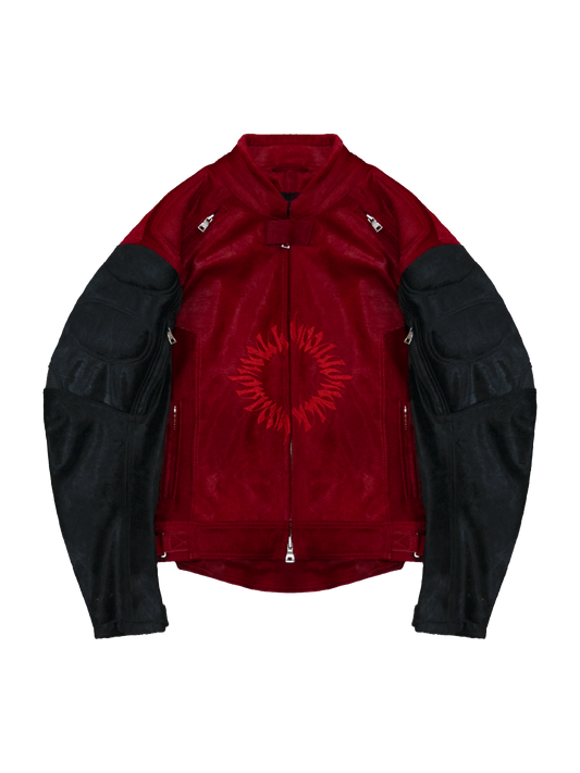 RED CALF HAIR MOTO BIKER