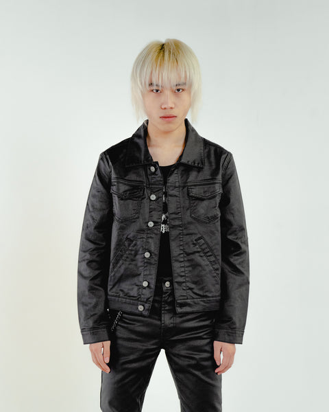 MLVINCE WAX TRUCKER JACKET – BLACK L Wax Canvas Rider Jacket Black | Ginew USA – ginewusa