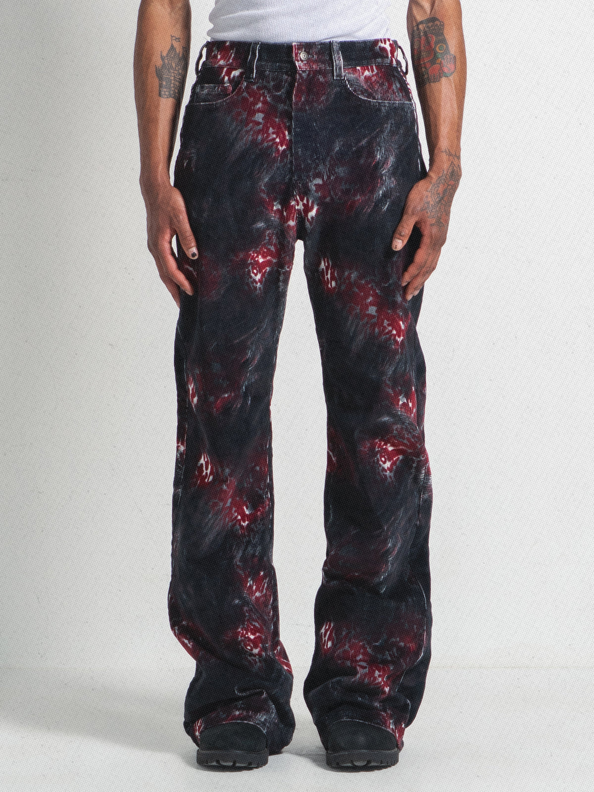 RED LEOPARD CORD TROUSER