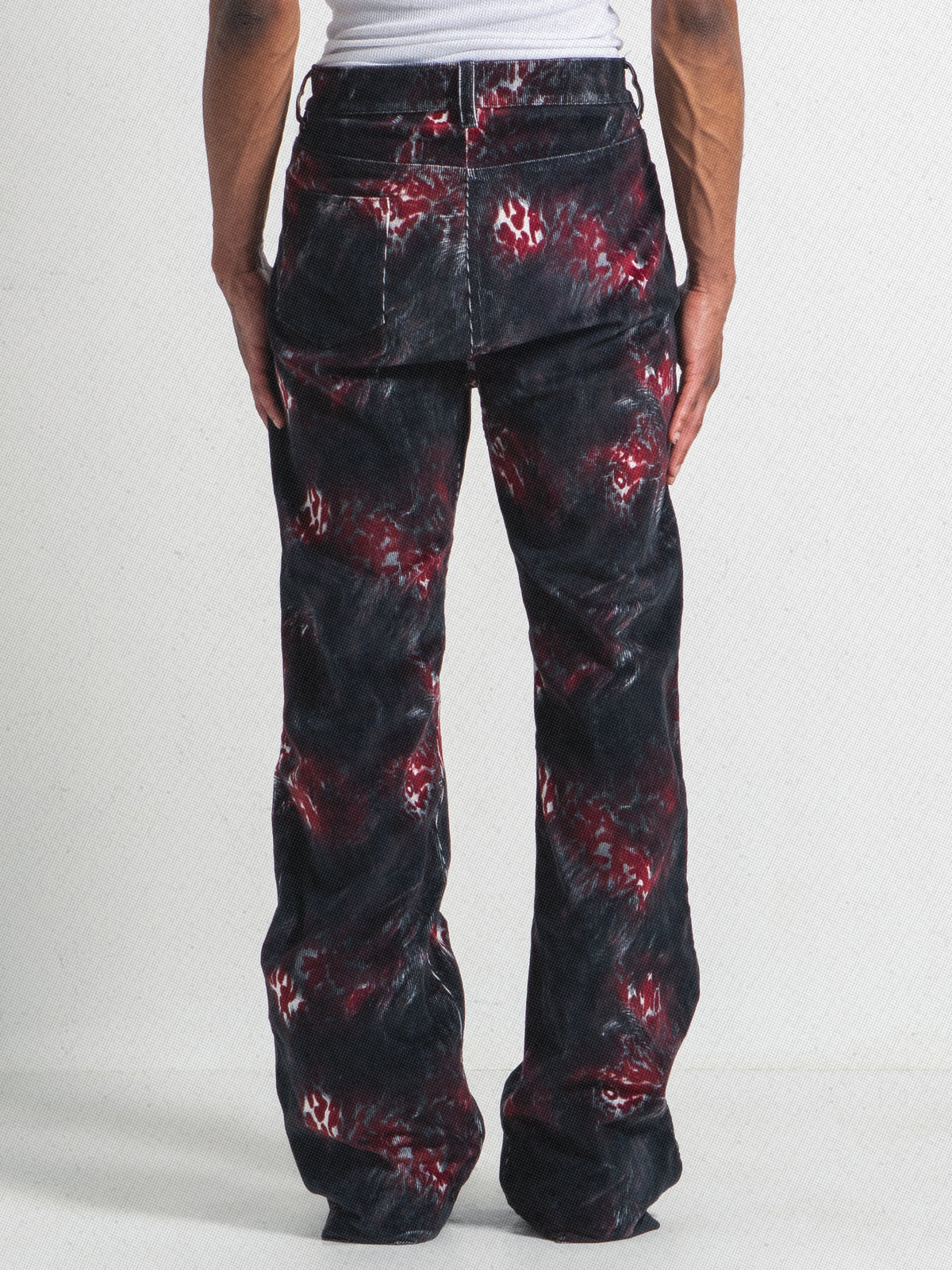 RED LEOPARD CORD TROUSER