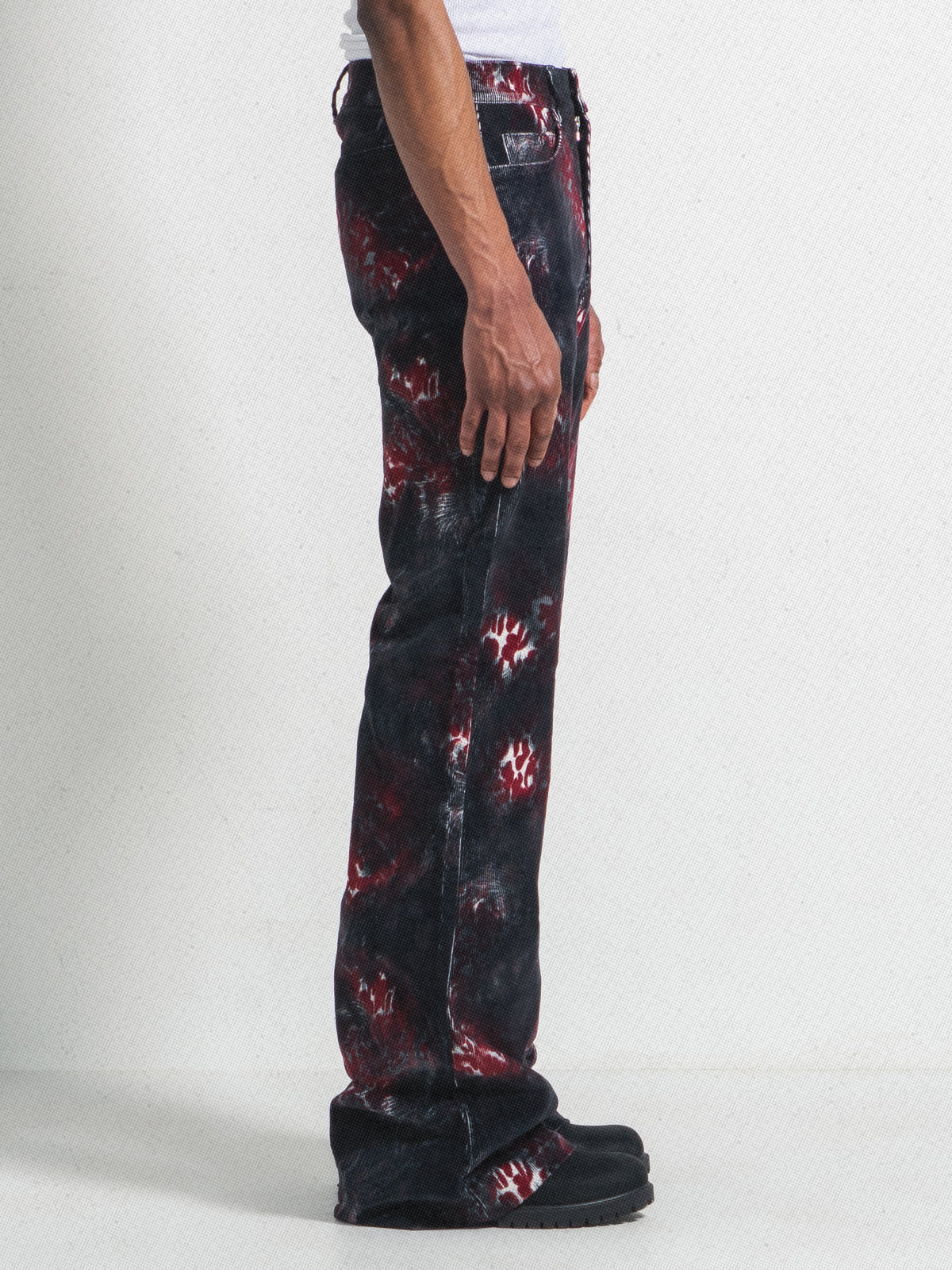 RED LEOPARD CORD TROUSER