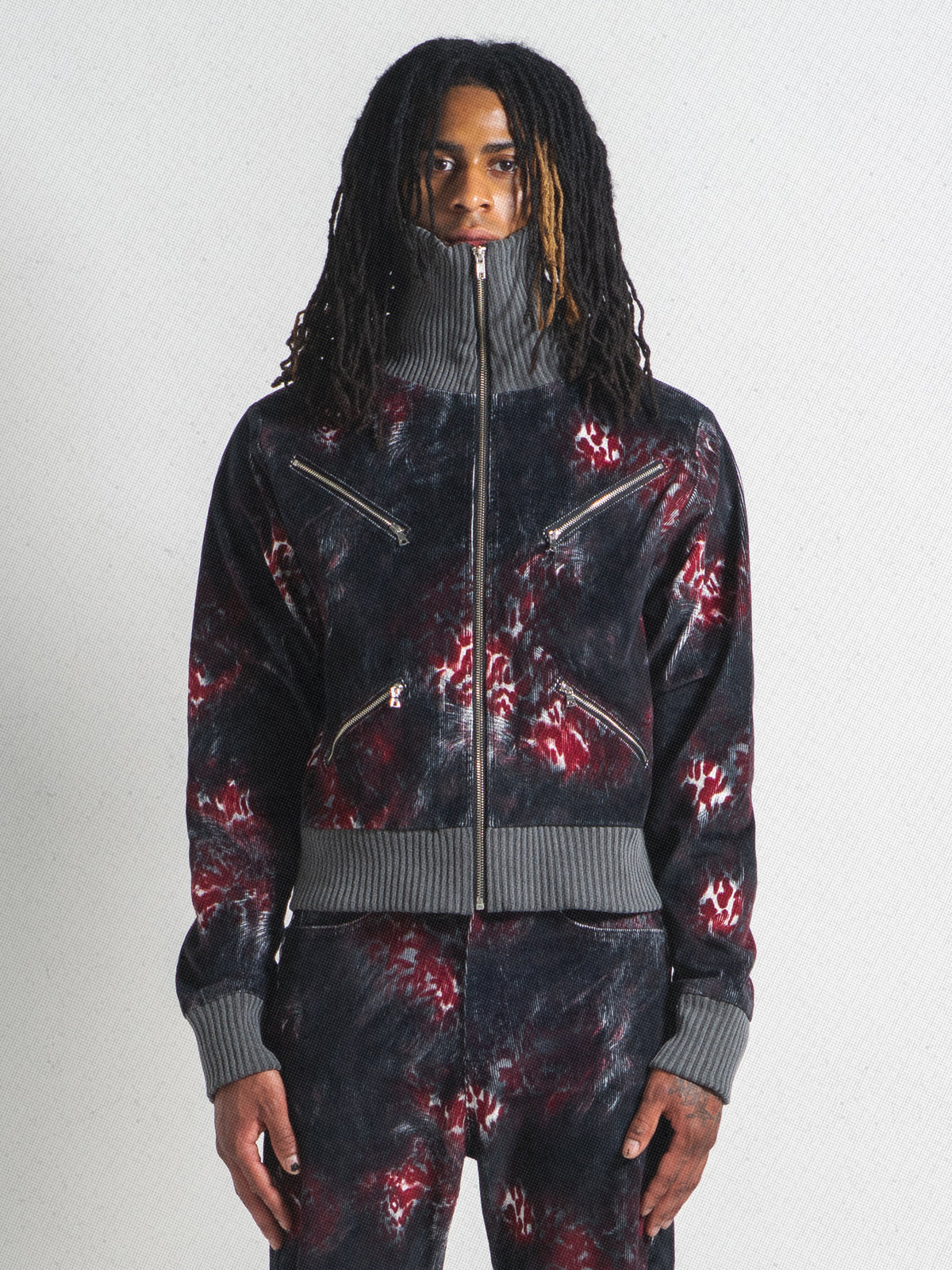 RED LEOPARD CORD JACKET