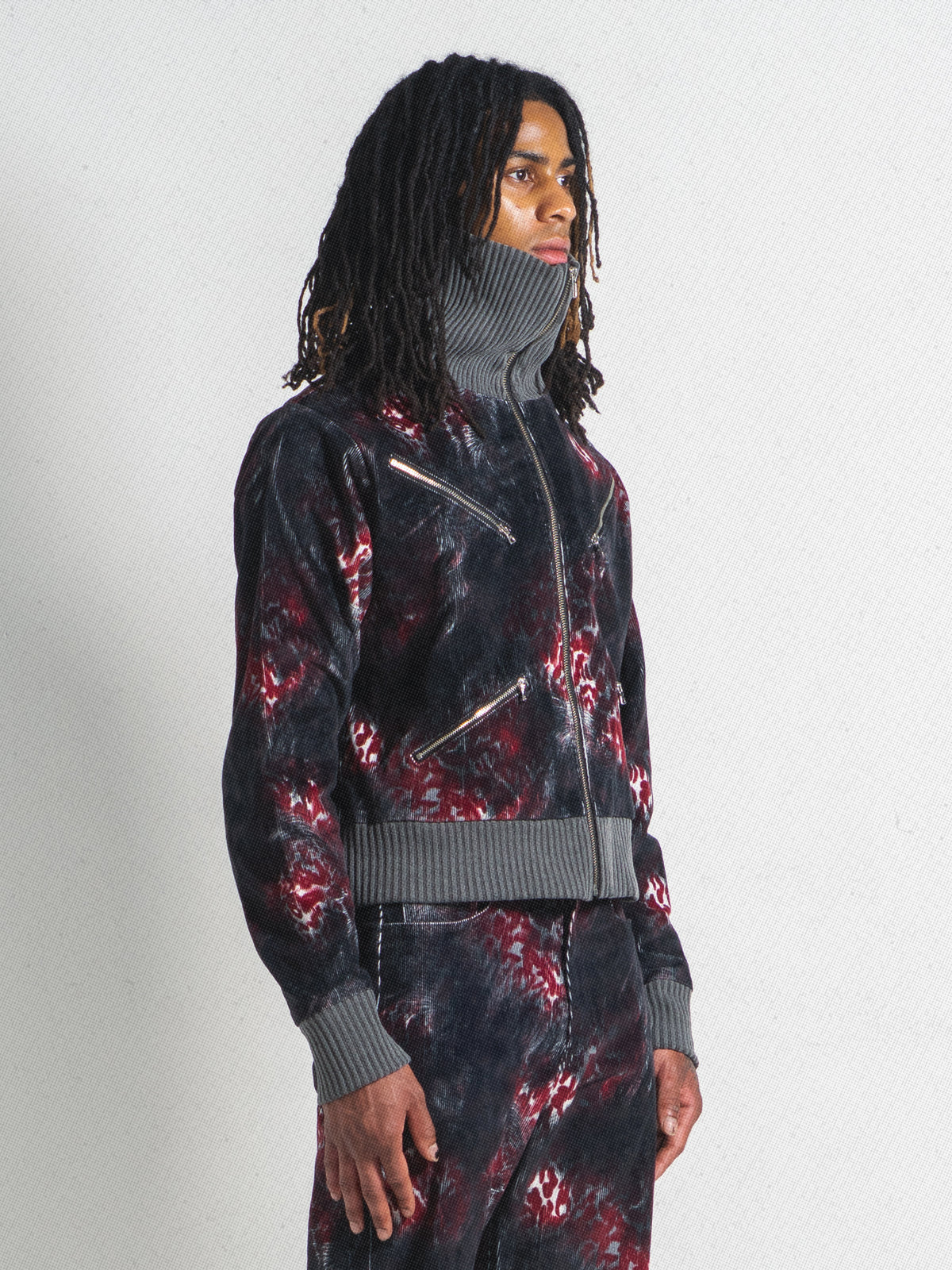 RED LEOPARD CORD JACKET