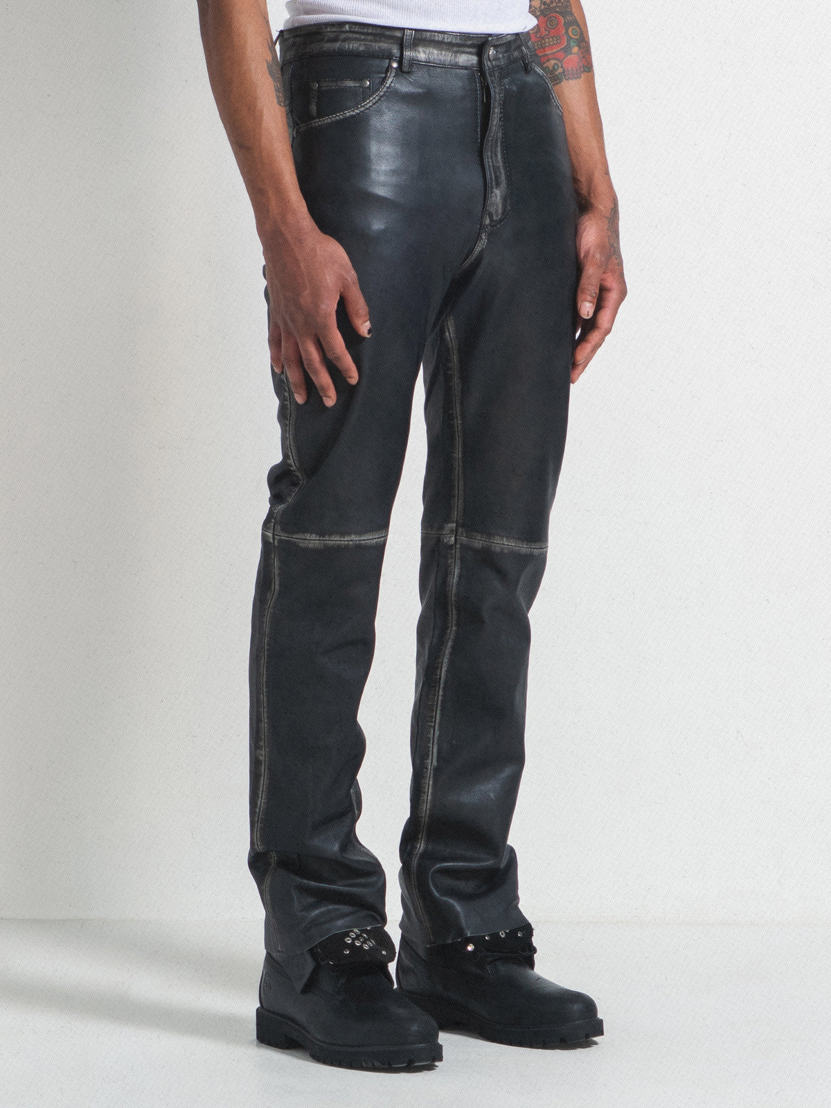BLACK LEATHER TROUSERS