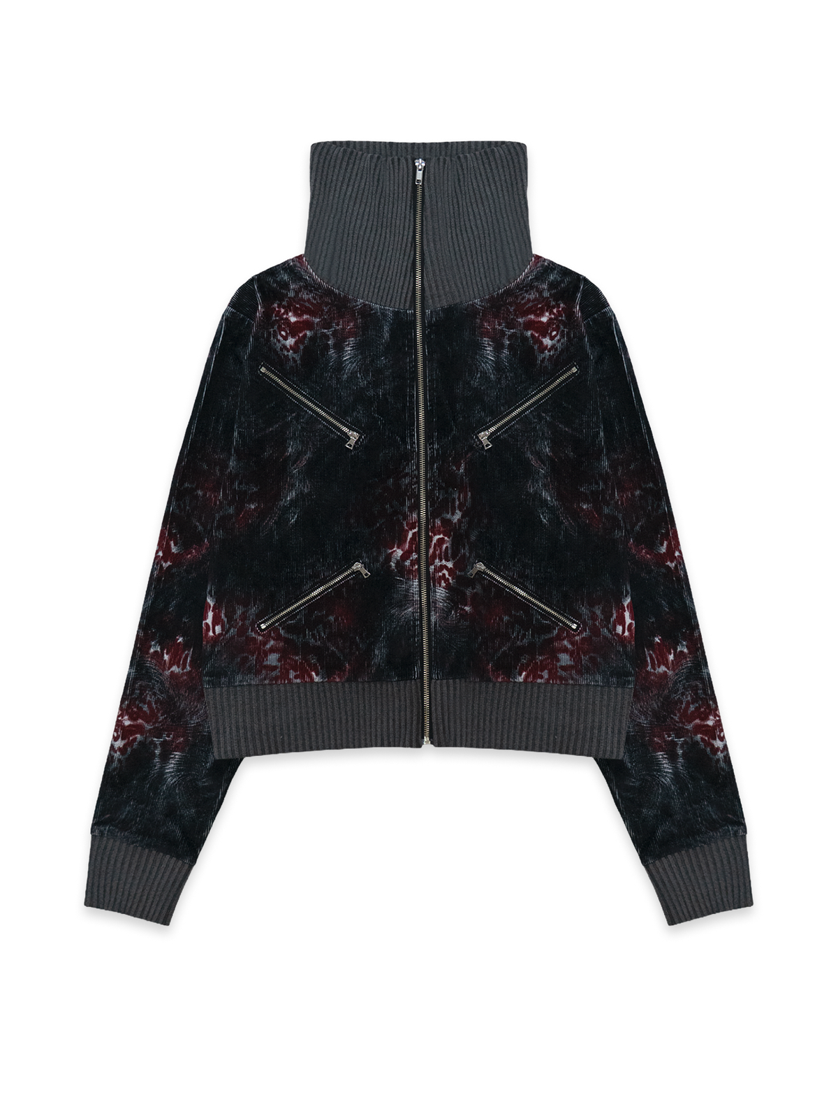 Red Leopard Cord jacket front
