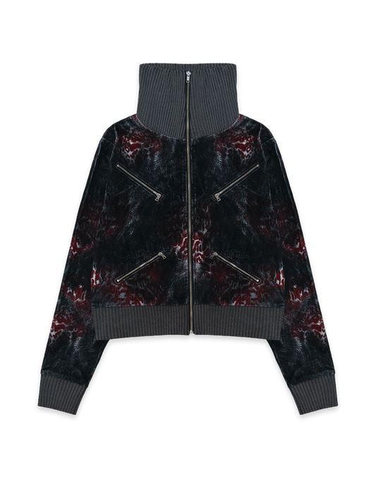 Red Leopard Cord jacket front